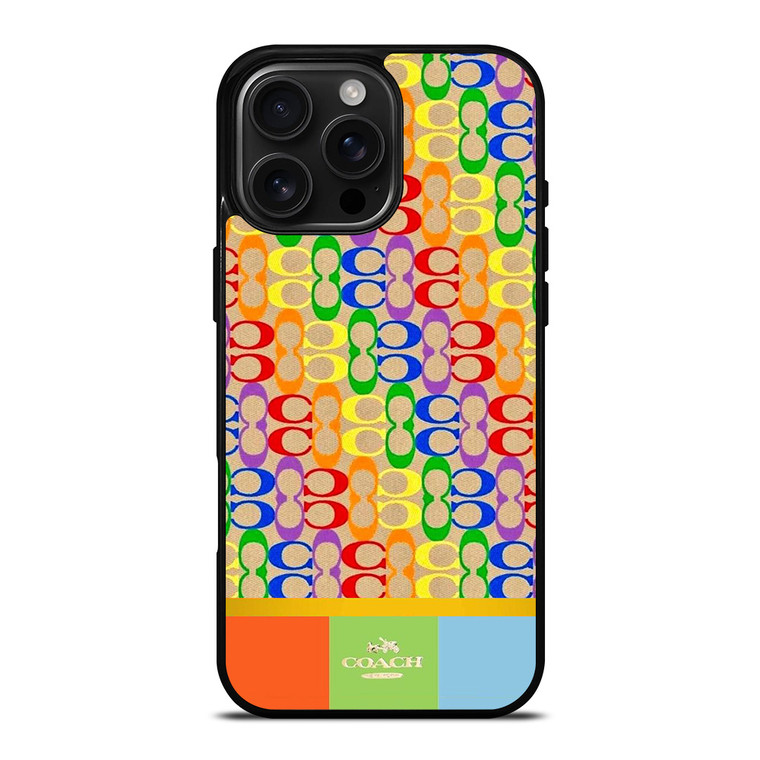 COACH NEWYORK COLORFUL ICON PATTERN iPhone 16 Pro Max Case Cover