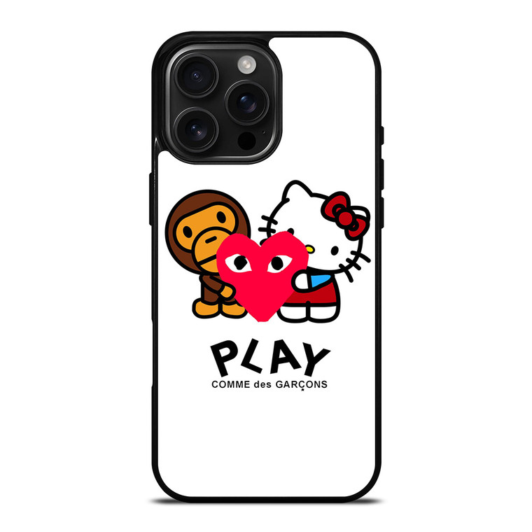 COMME DES GARCONS BAPE HELLO KITTY iPhone 16 Pro Max Case Cover COMME DES GARCONS BAPE HELLO KITTY iPhone 16 Pro Max Case Cover
