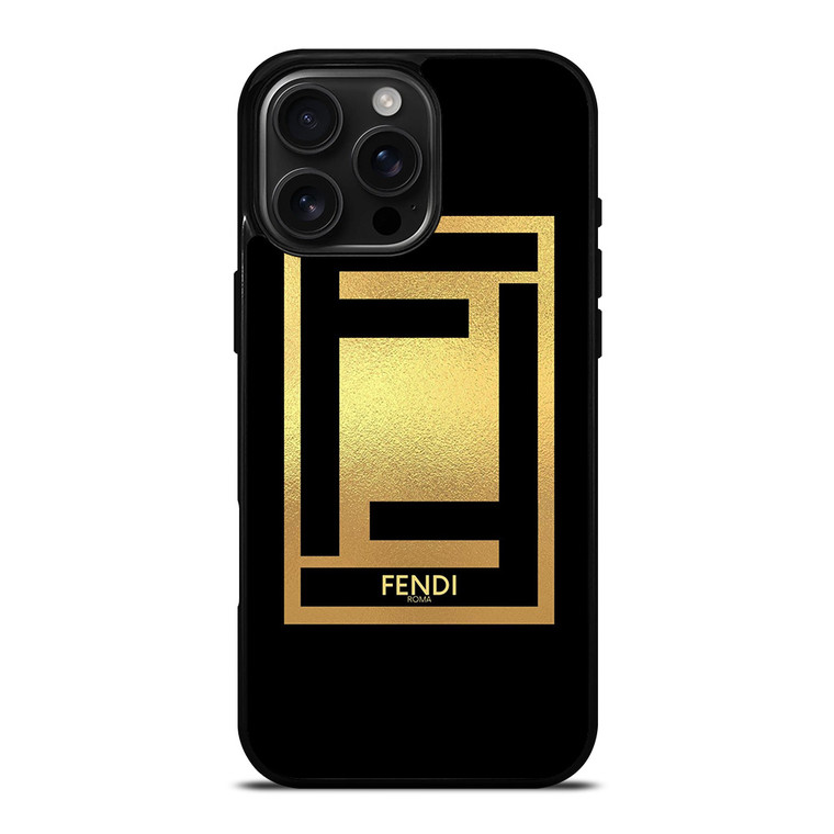 FENDI ROMA LOGO GOLD iPhone 16 Pro Max Case Cover