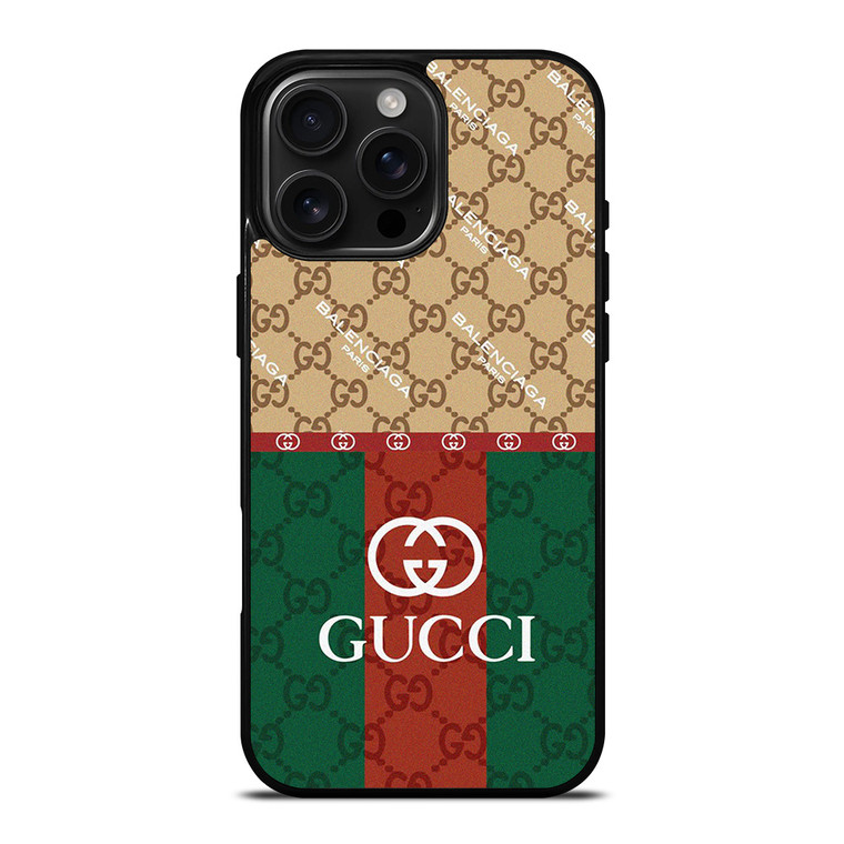 GUCCI BALENCIAGA PARIS PATTERN iPhone 16 Pro Max Case Cover GUCCI BALENCIAGA PARIS PATTERN iPhone 16 Pro Max Case Cover