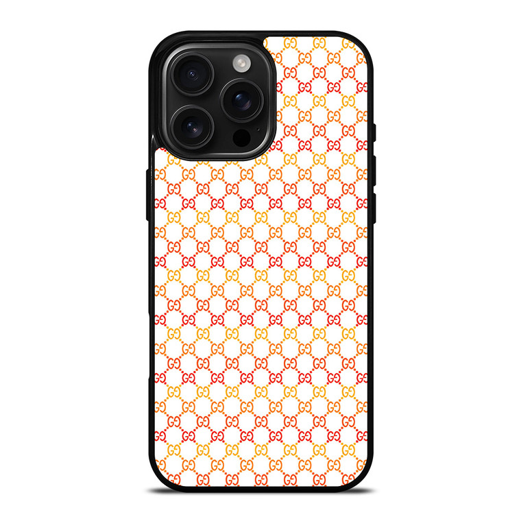 GUCCI LOGO ORANGE WHITE ICON iPhone 16 Pro Max Case Cover