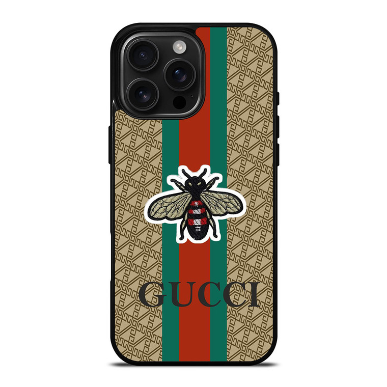 GUCCI LOGO PATTERN BEE iPhone 16 Pro Max Case Cover