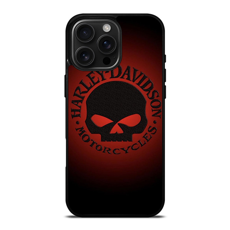 HARLEY DAVIDSON MOTORCYCLES COMPANY SKULL LOGO RED iPhone 16 Pro Max Case Cover
