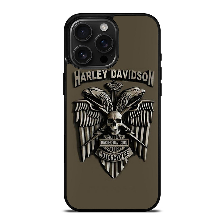 HARLEY DAVIDSON MOTORCYCLES LOGO METAL iPhone 16 Pro Max Case Cover HARLEY DAVIDSON MOTORCYCLES LOGO METAL iPhone 16 Pro Max Case Cover