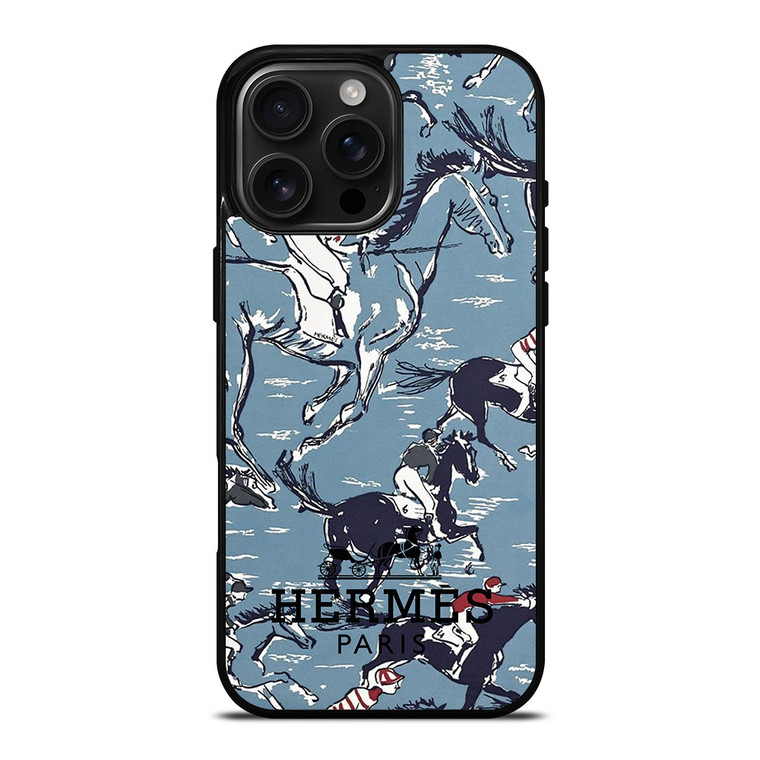 HERMES PARIS PATTERN HORSE iPhone 16 Pro Max Case Cover