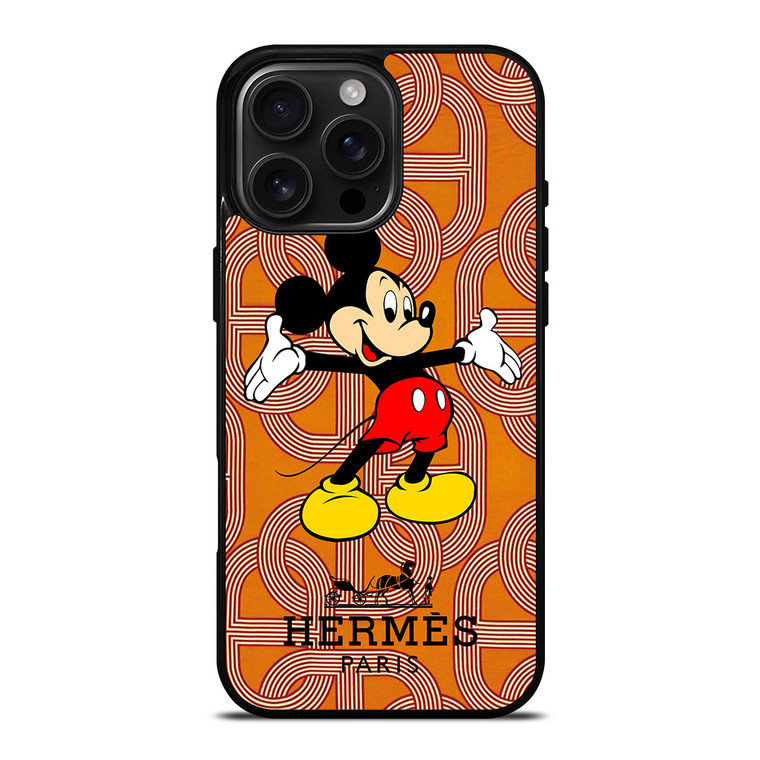 HERMES PARIS PATTERN MICKEY MOUSE DISNEY iPhone 16 Pro Max Case Cover