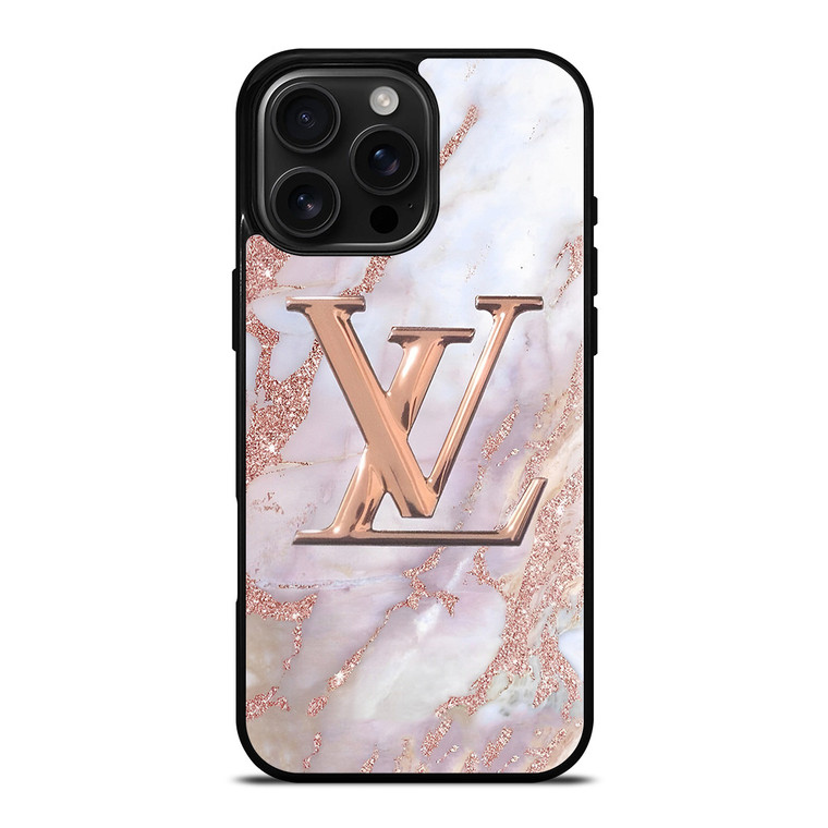 LOUIS VUITTON GOLDEN MARBLE EMBLEM iPhone 16 Pro Max Case Cover