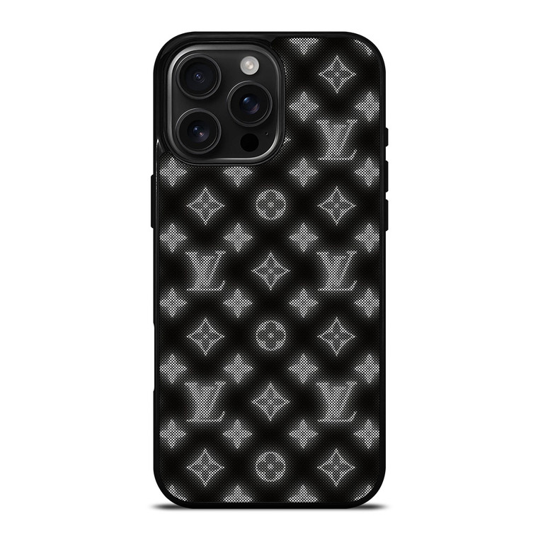 LOUISE VUITTON LOGO PATTERN BLACK WHITE iPhone 16 Pro Max Case Cover LOUISE VUITTON LOGO PATTERN BLACK WHITE iPhone 16 Pro Max Case Cover