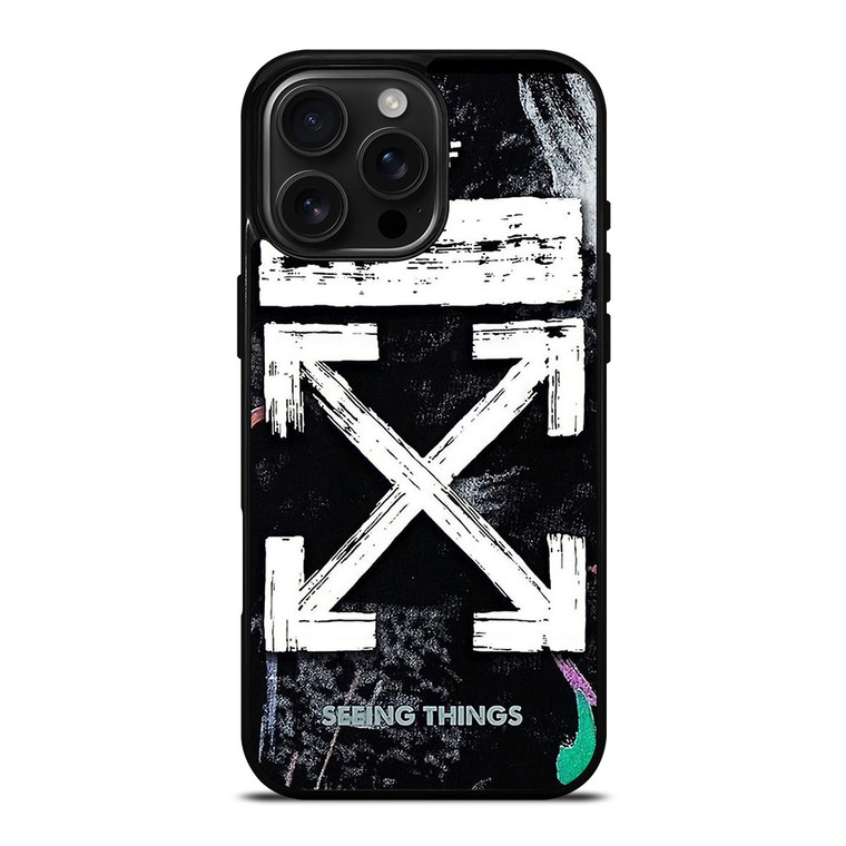 OFF WHITE LOGO SEEING THINGS iPhone 16 Pro Max Case Cover OFF WHITE LOGO SEEING THINGS iPhone 16 Pro Max Case Cover
