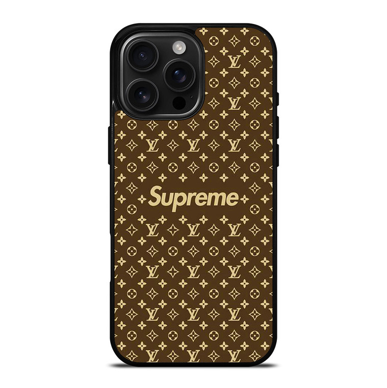 SUPREME BROWN PATTERN NEW iPhone 16 Pro Max Case Cover