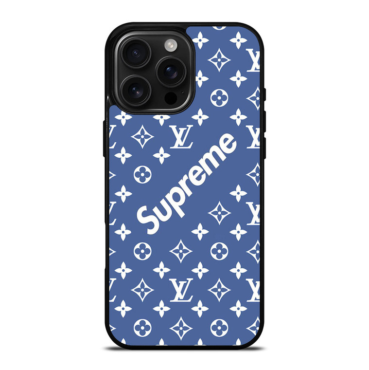 SUPREME LOUIS VUITTON BLUE iPhone 16 Pro Max Case Cover
