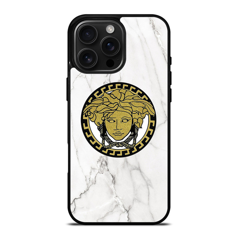 VERSACE GOLDEN LOGO ICON MARBLE iPhone 16 Pro Max Case Cover