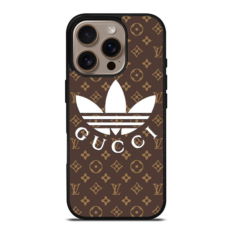 ADIDAS X GUCCI X LOUIS VUITTON PATTERN iPhone 16 Pro Case Cover