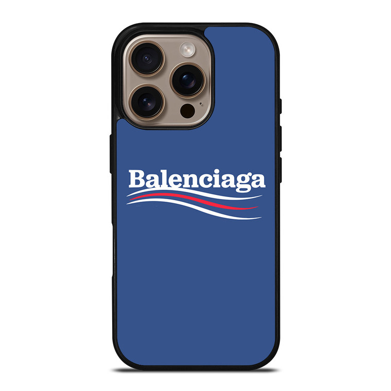 BALENCIAGA LOGO BLUE iPhone 16 Pro Case Cover