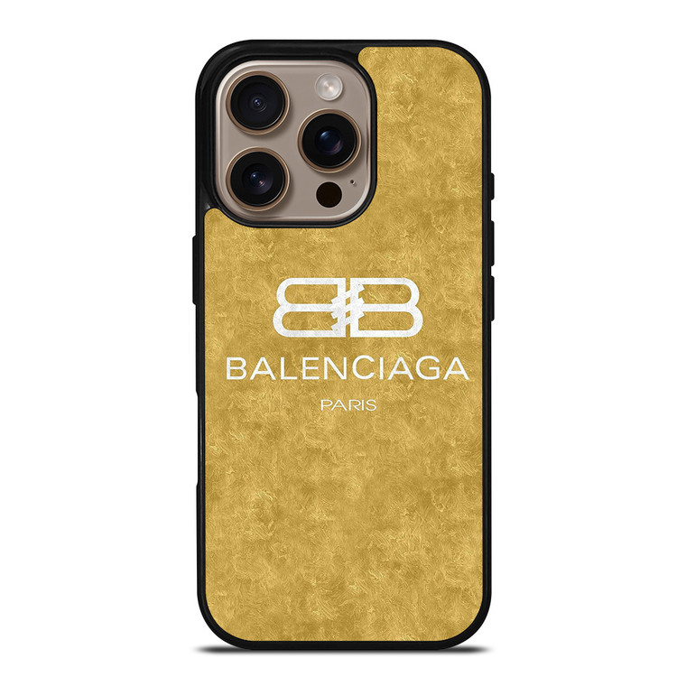 BALENCIAGA PARIS LOGO GOLDEN ICON iPhone 16 Pro Case Cover