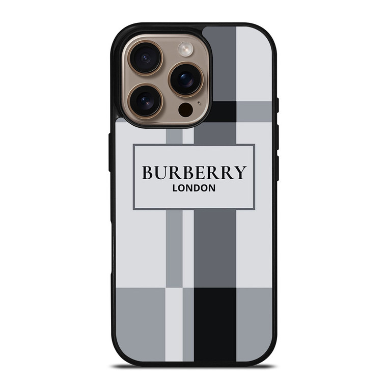 BURBERRY LONDON LOGO GREY iPhone 16 Pro Case Cover