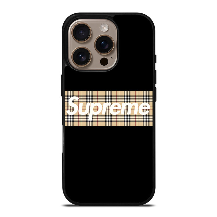 BURBERRY X SUPREME 3 iPhone 16 Pro Case Cover