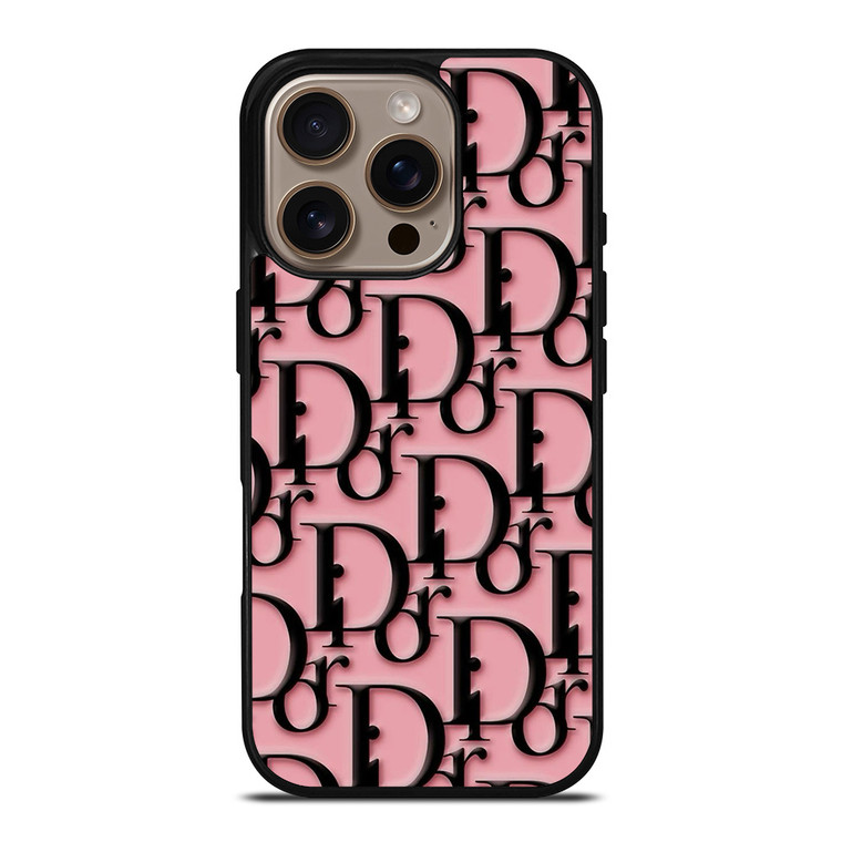 CHRISTIAN DIOR LOGO BLACK PINK iPhone 16 Pro Case Cover