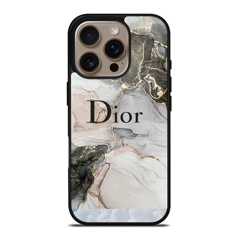 CHRISTIAN DIOR LOGO ICON ON MARBLE iPhone 16 Pro Case Cover CHRISTIAN DIOR LOGO ICON ON MARBLE iPhone 16 Pro Case Cover