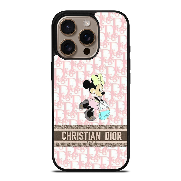 CHRISTIAN DIOR PARIS PINK MINNIE MOUSE DISNEY iPhone 16 Pro Case Cover