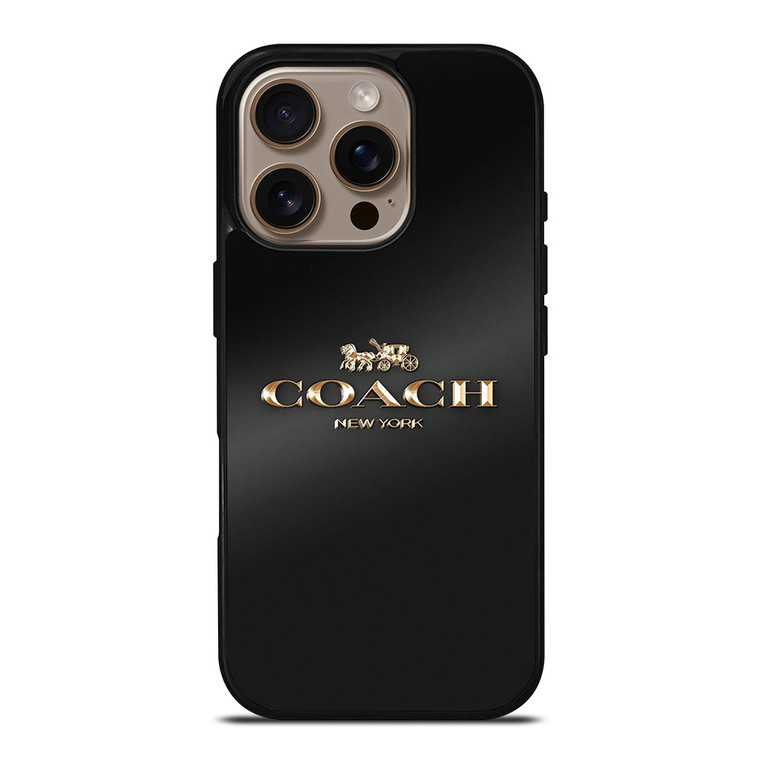 COACH NEW YORK GOLDEN LOGO iPhone 16 Pro Case Cover