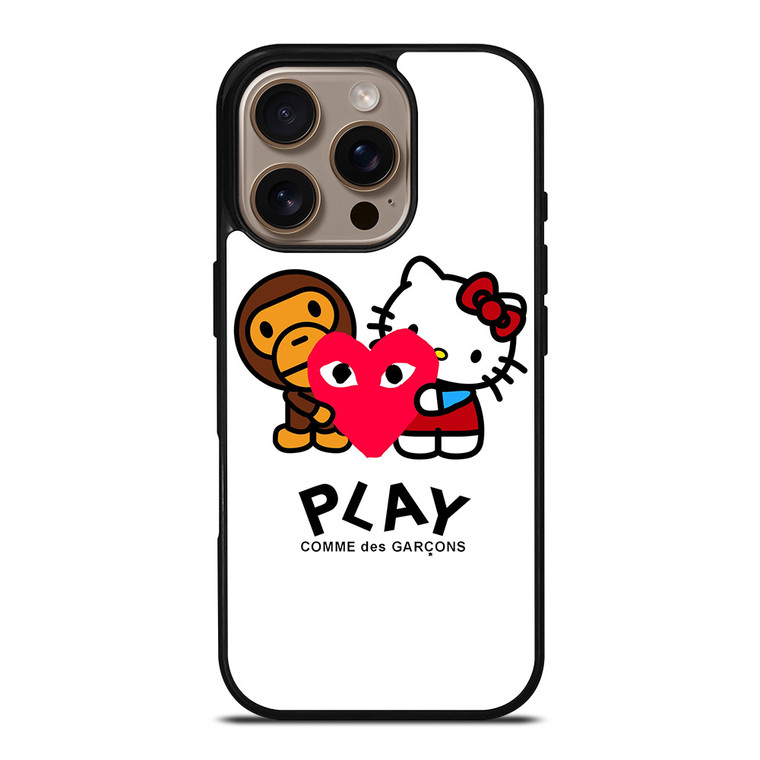 COMME DES GARCONS BAPE HELLO KITTY iPhone 16 Pro Case Cover COMME DES GARCONS BAPE HELLO KITTY iPhone 16 Pro Case Cover