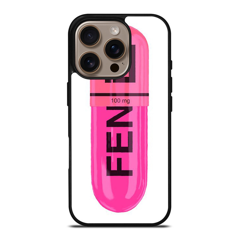 FENDI LOGO 100 MG PINK DRUG ICON iPhone 16 Pro Case Cover