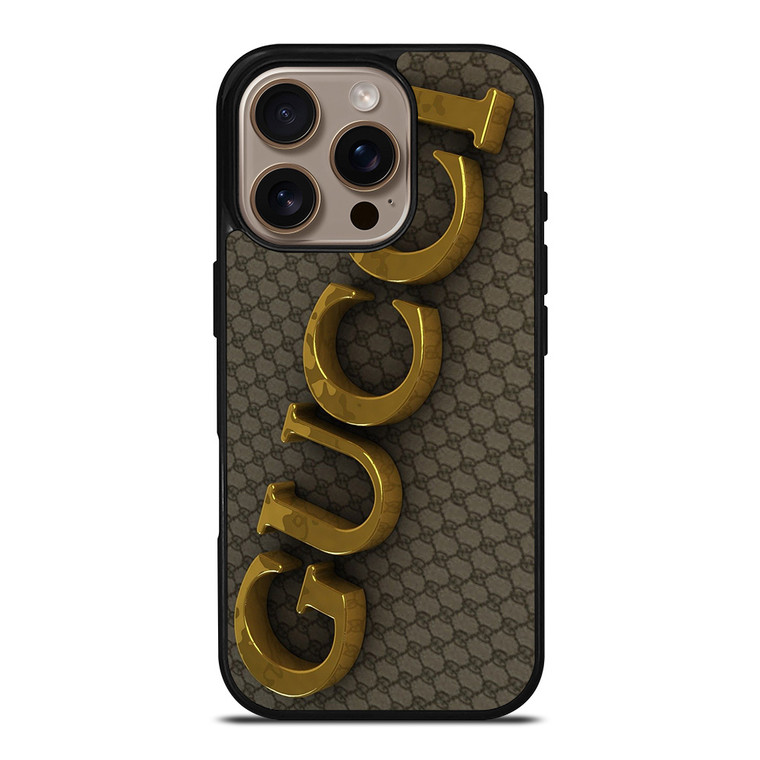 GUCCI 3D LOGO EMBLEM iPhone 16 Pro Case Cover