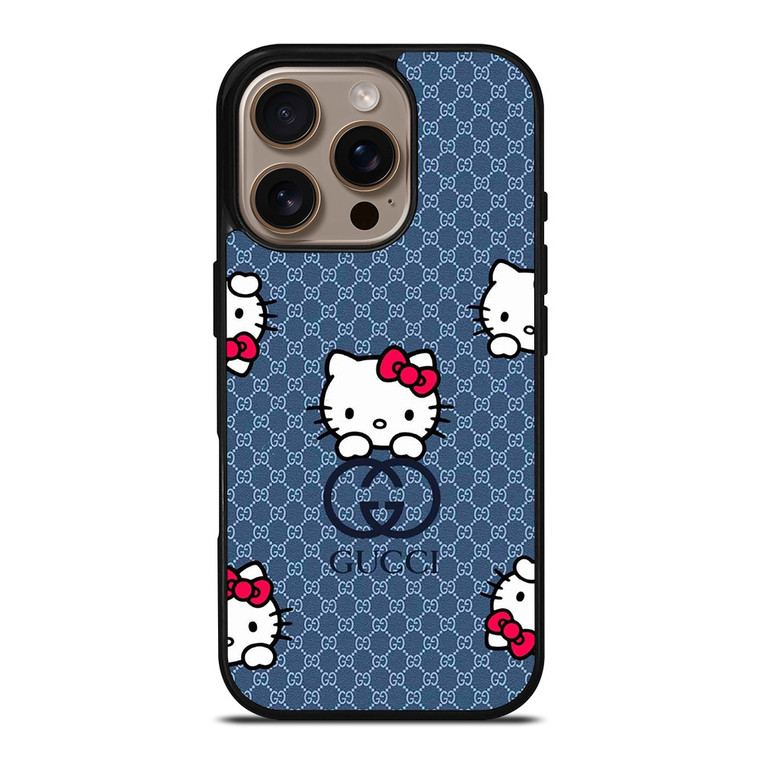 GUCCI LOGO HELLO KITTY BLUE iPhone 16 Pro Case Cover GUCCI LOGO HELLO KITTY BLUE iPhone 16 Pro Case Cover