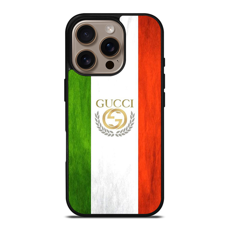 GUCCI LOGO ITALY FLAG iPhone 16 Pro Case Cover