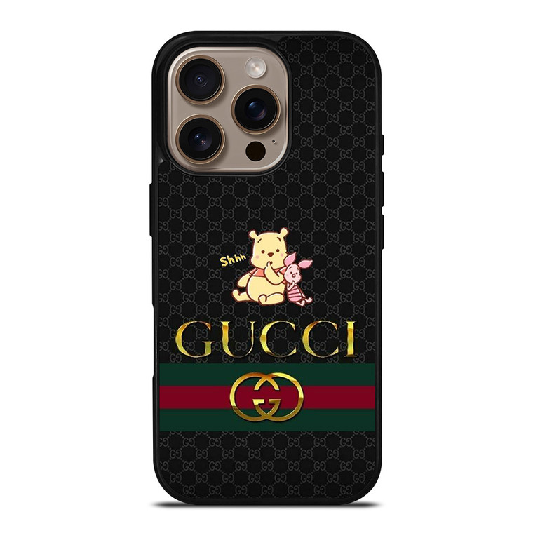 GUCCI LOGO X WINNIE THE POOH PIGLET DISNEY iPhone 16 Pro Case Cover