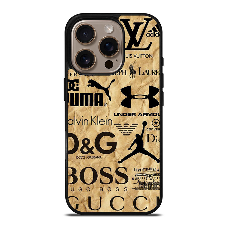 GUCCI NIKE VERSACE LOUIS VUITTON LV DIOR GOLDEN LOGO iPhone 16 Pro Case Cover