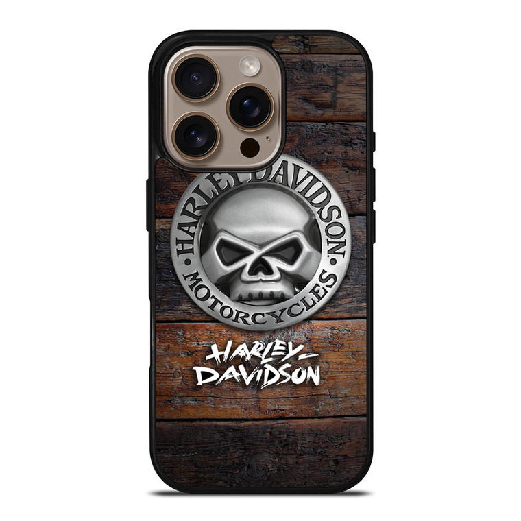 HARLEY DAVIDSON MOTORCYCLES COMPANY WOODEN LOGO iPhone 16 Pro Case Cover HARLEY DAVIDSON MOTORCYCLES COMPANY WOODEN LOGO iPhone 16 Pro Case Cover