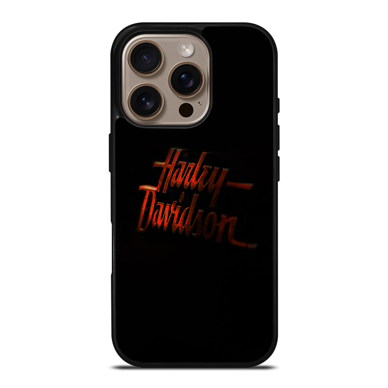 HARLEY DAVIDSON RED GLOW LOGO iPhone 16 Pro Case Cover