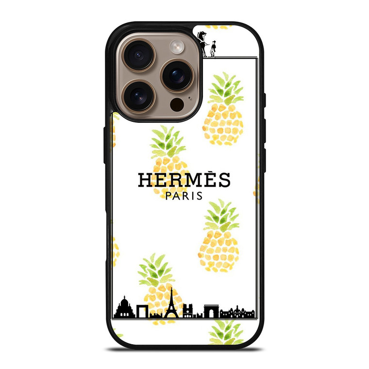 HERMES PARIS PINEAPPLE iPhone 16 Pro Case Cover