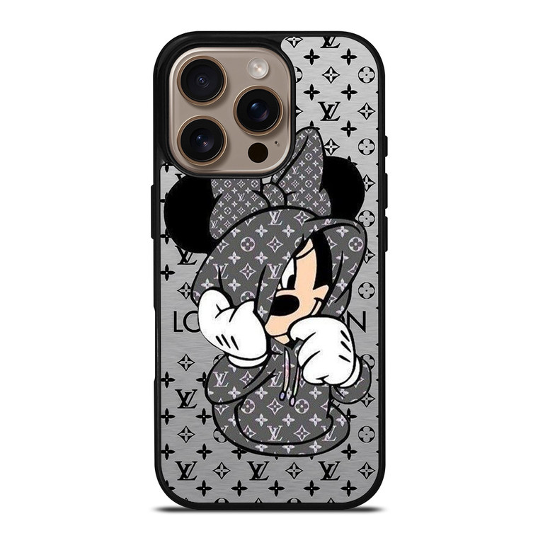 MINNIE MOUSE DISNEY FEAT LOUIS VUITTON LV GRAY iPhone 16 Pro Case Cover MINNIE MOUSE DISNEY FEAT LOUIS VUITTON LV GRAY iPhone 16 Pro Case Cover