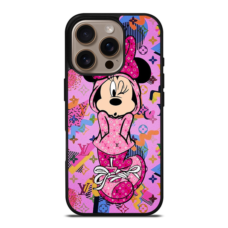 MINNIE MOUSE DISNEY FEAT LOUIS VUITTON LV PINK iPhone 16 Pro Case Cover