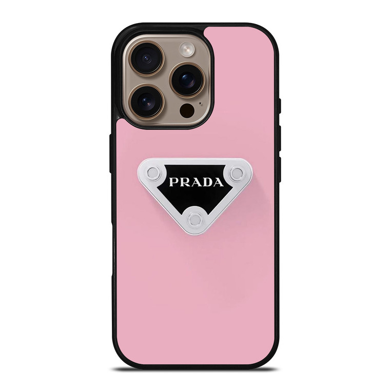 PINK PRADA LOGOEMBLEM iPhone 16 Pro Case Cover