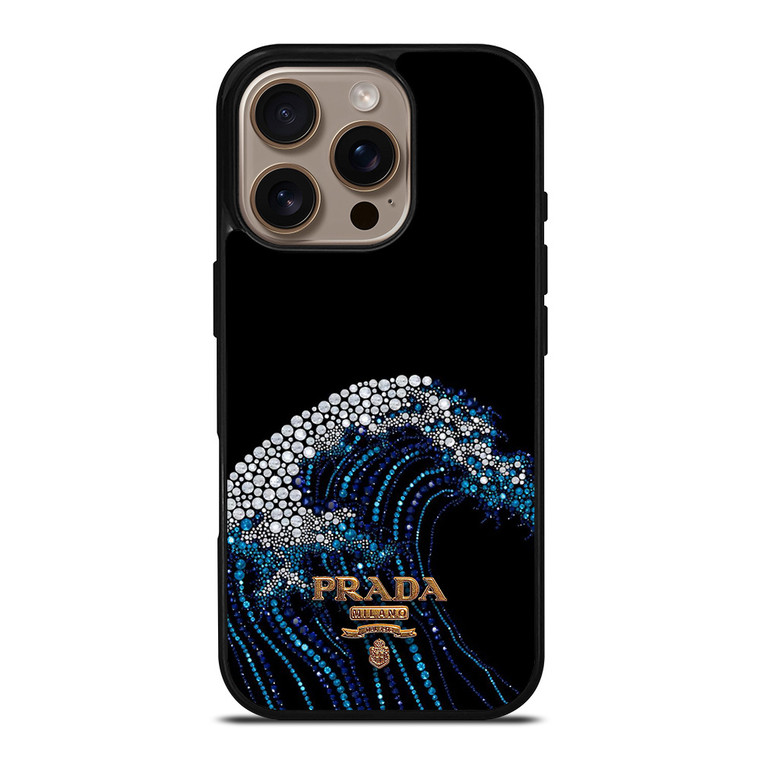 PRADA LOGO DIAMOND WAVE iPhone 16 Pro Case Cover PRADA LOGO DIAMOND WAVE iPhone 16 Pro Case Cover