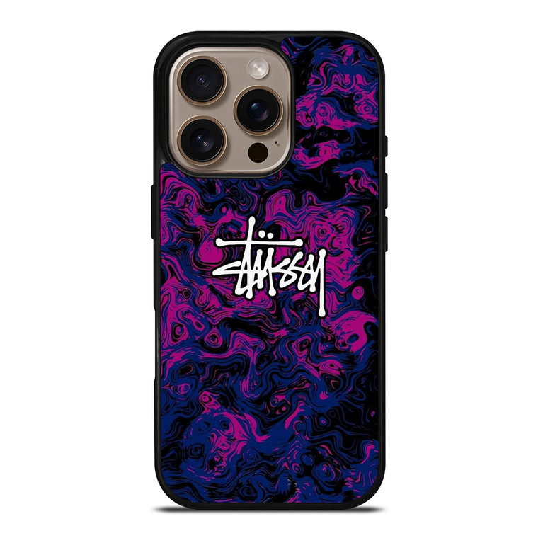 STUSSY PURPLE LOGO iPhone 16 Pro Case Cover