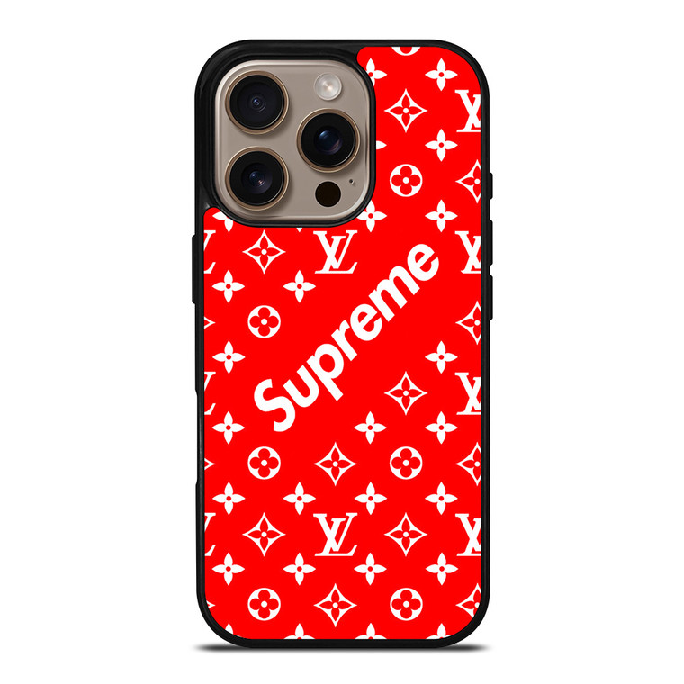 SUPREME LOUIS VUITTON RED iPhone 16 Pro Case Cover