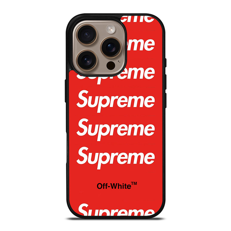 SUPREME RED OFF WHITE iPhone 16 Pro Case Cover