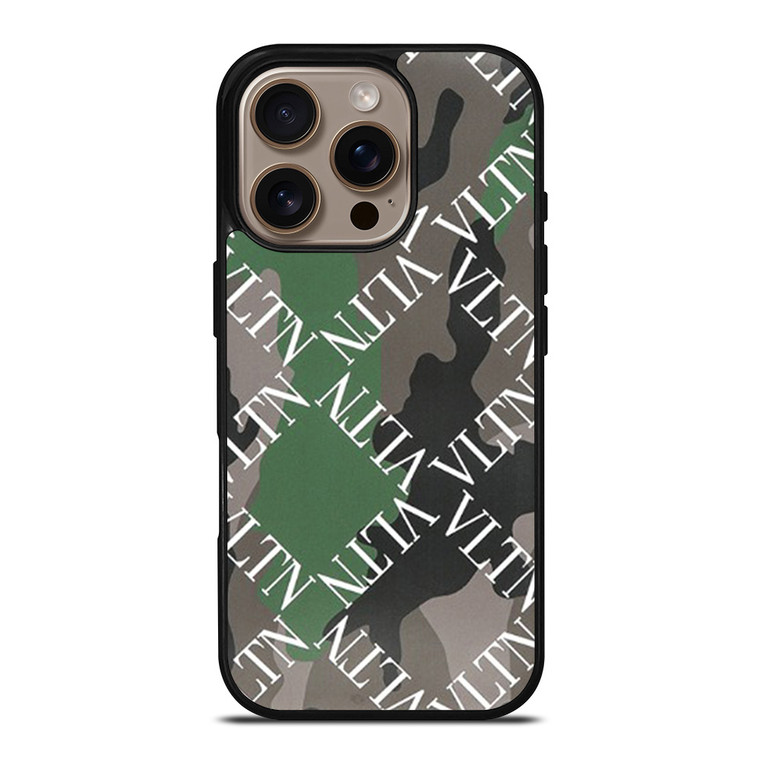 VALENTINO CAMO PATTERN iPhone 16 Pro Case Cover