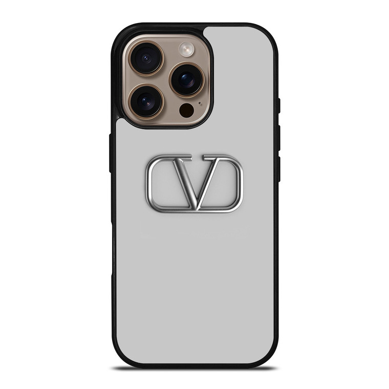VALENTINO SILVER EMBLEM iPhone 16 Pro Case Cover