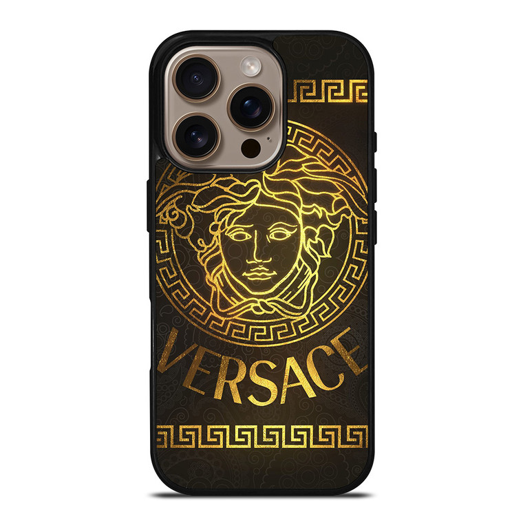 VERSACE GOLD LOGO ORNAMENT iPhone 16 Pro Case Cover