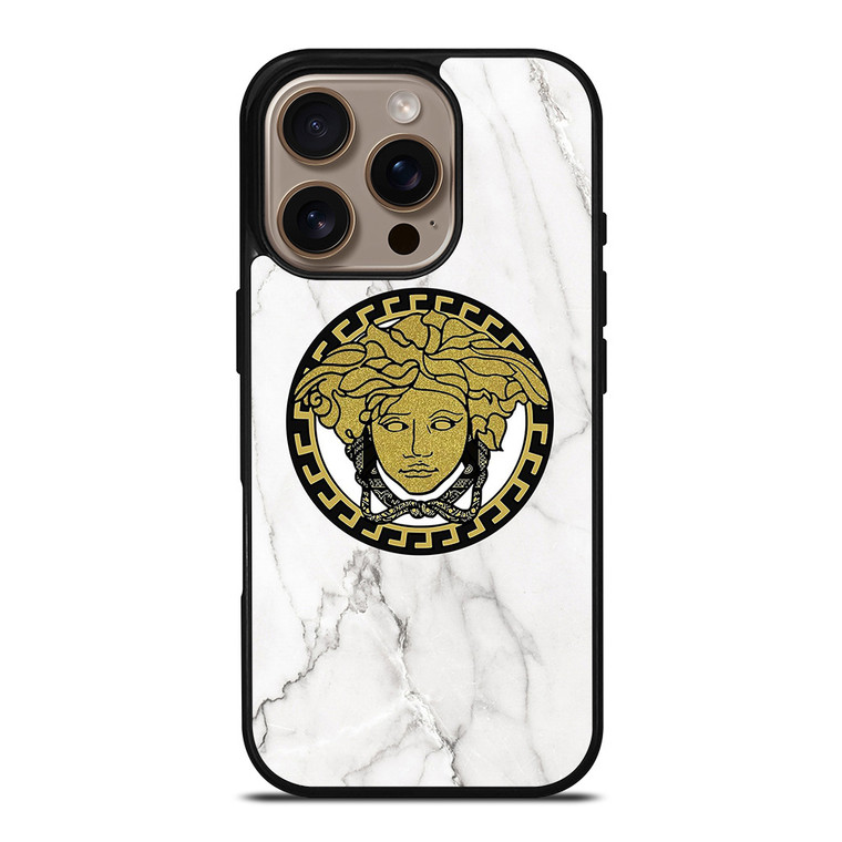 VERSACE GOLDEN LOGO ICON MARBLE iPhone 16 Pro Case Cover