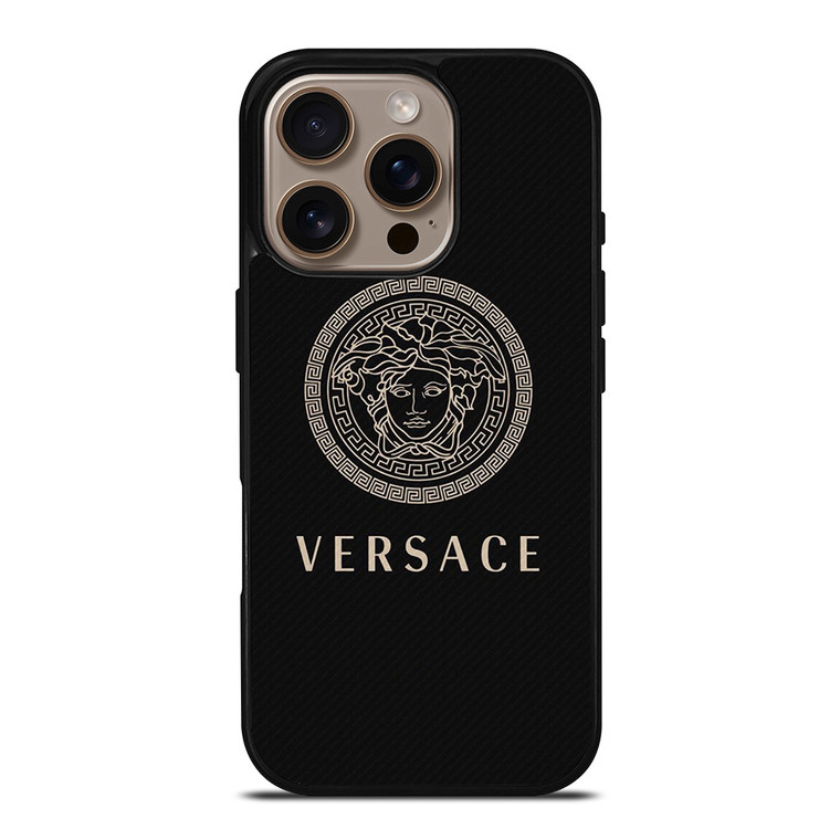 VERSACE LOGO ICON CARBON iPhone 16 Pro Case Cover