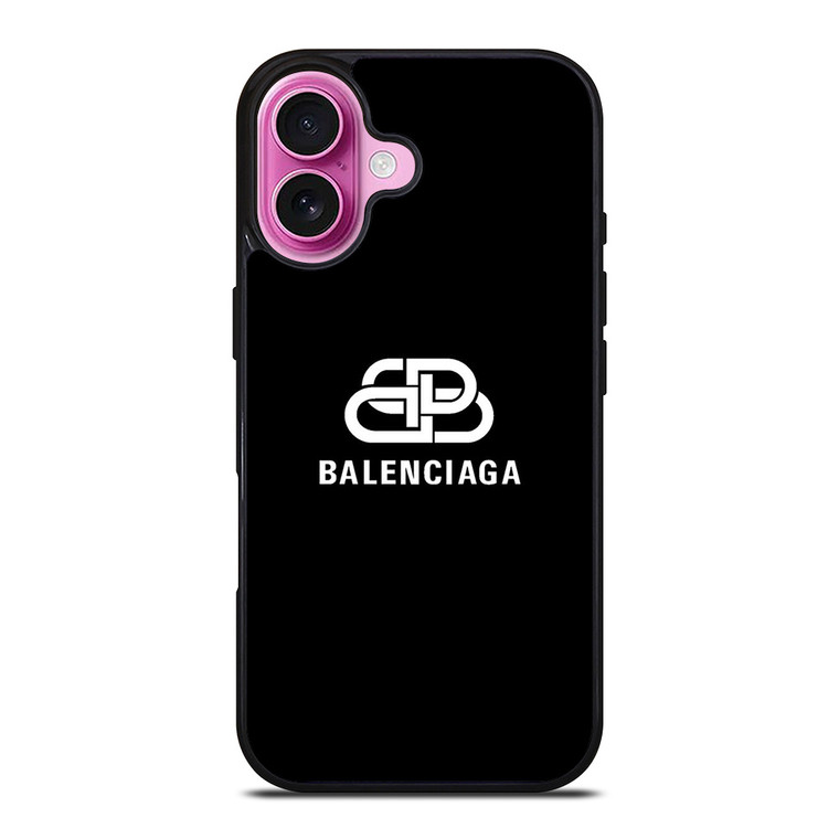 BALENCIAGA LOGO BLACK iPhone 16 Plus Case Cover