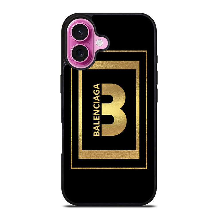 BALENCIAGA LOGO GOLD iPhone 16 Plus Case Cover