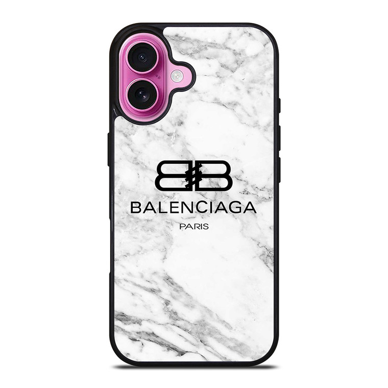 BALENCIAGA PARIS LOGO MARBLE iPhone 16 Plus Case Cover